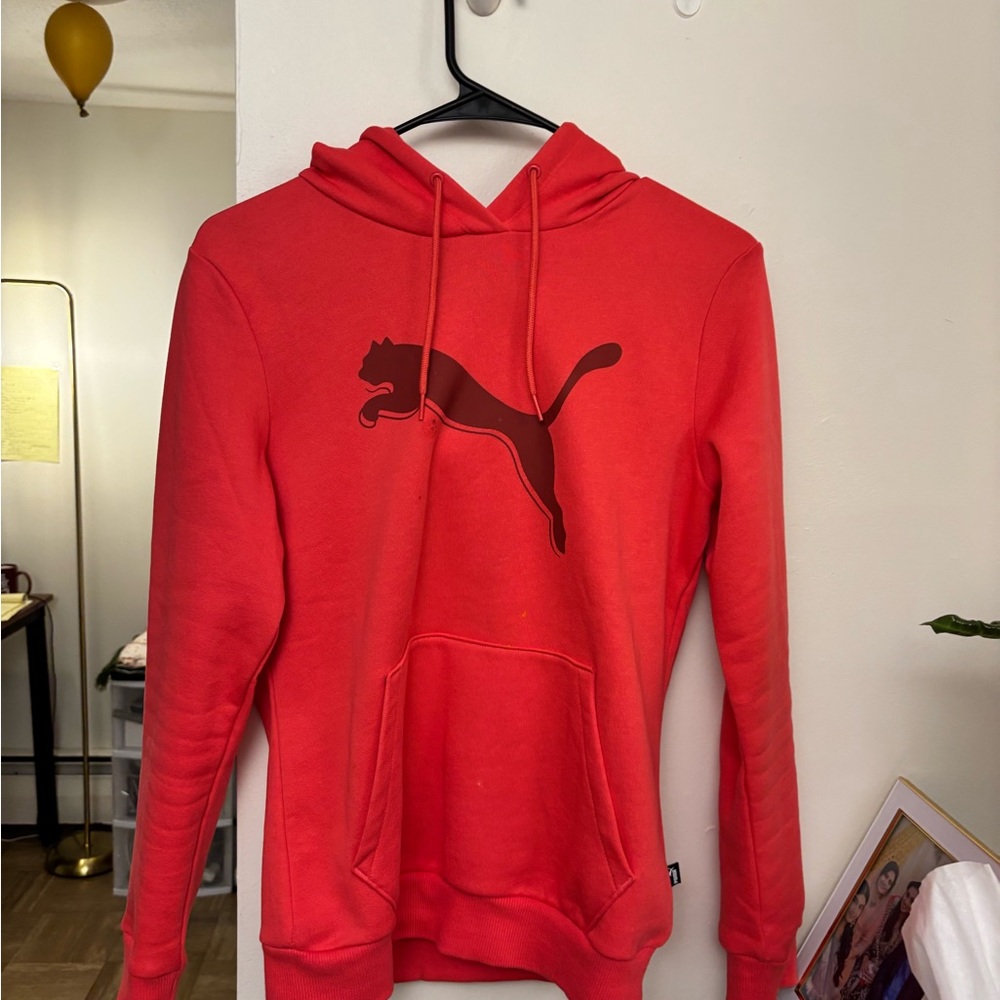 Puma Vibrant Red Hoodie with Iconic Logo
